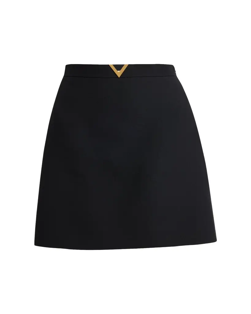 Valentino Garavani V-Logo Wool Crepe Mini Skirt | Image 1 Valentino Garavani V-Logo Wool Crepe Mini Skirt | Image 1
