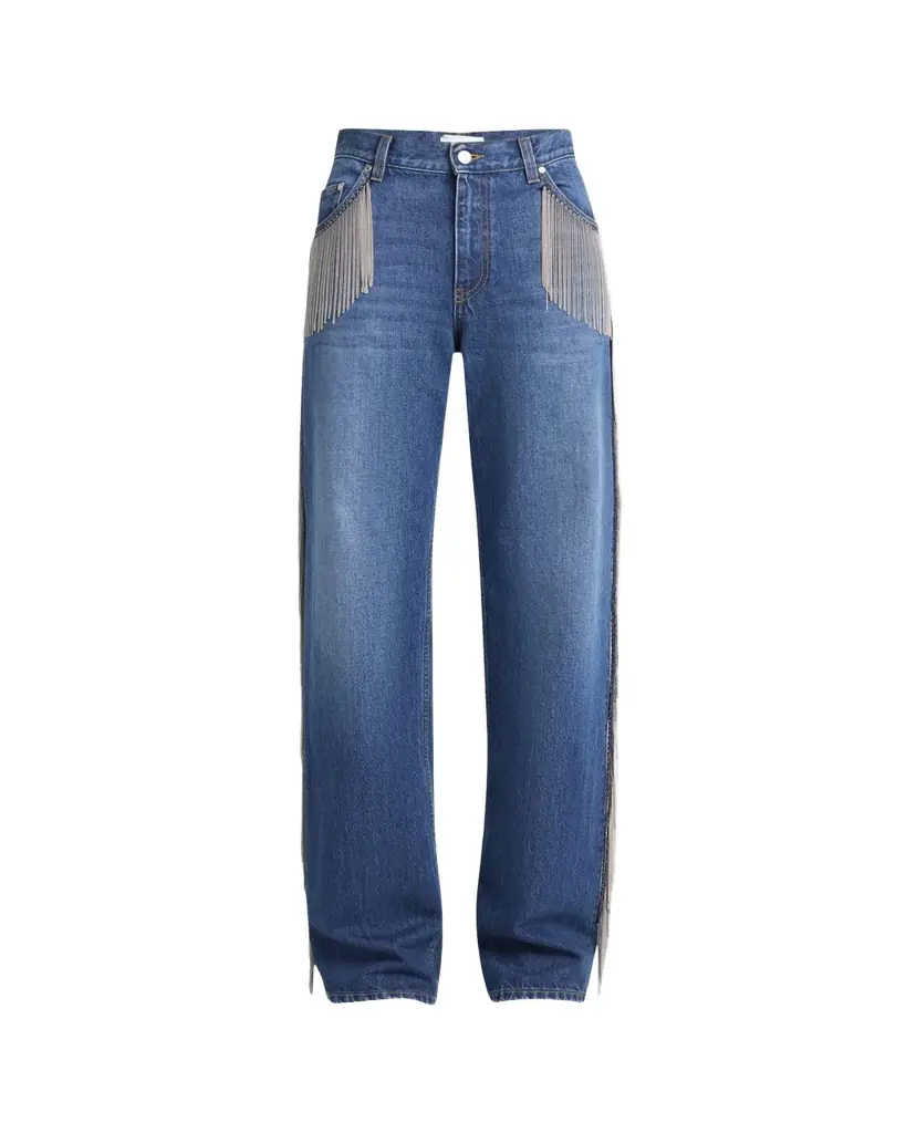 Stella McCartney Fringe Wide-Leg Jeans | Image 1 Stella McCartney Fringe Wide-Leg Jeans | Image 1