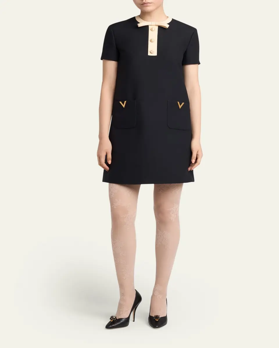 Valentino Garavani Wool-Silk Mini Dress | Thumbnail 2 Valentino Garavani Wool-Silk Mini Dress | Thumbnail 2