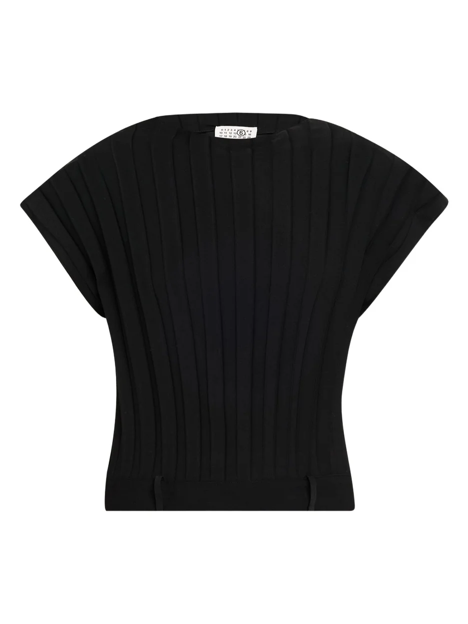 MM6 MAISON MARGIELA High-Neck Wide Ribbed Top