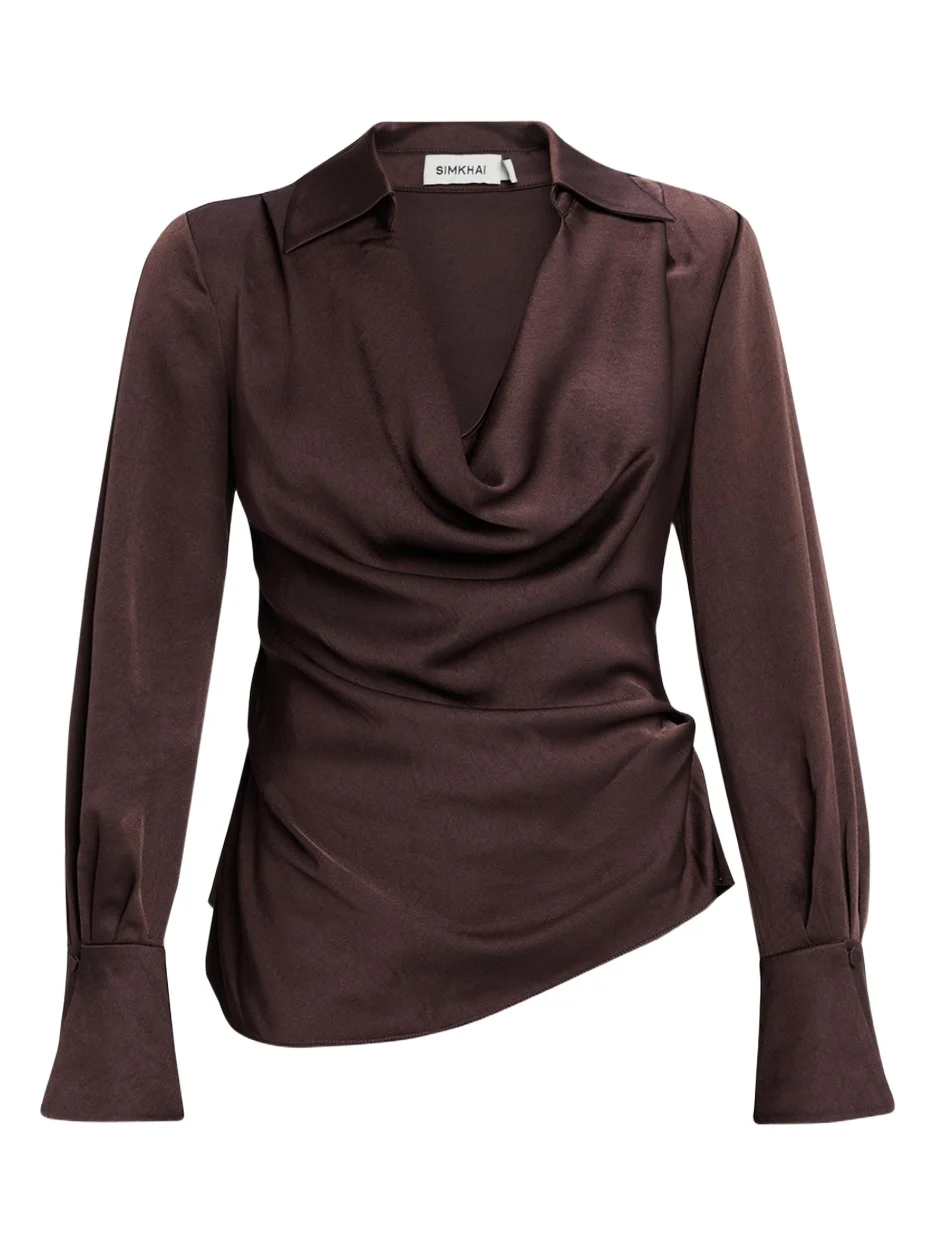 Symone Long-Sleeve Cowl-Neck Top Symone Long-Sleeve Cowl-Neck Top