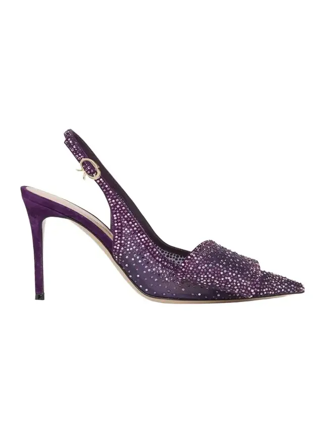 Crystal Organza Slingback Pumps