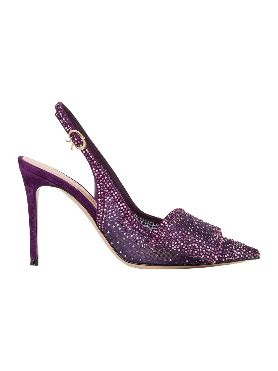 Gianvito Rossi Crystal Organza Slingback Pumps