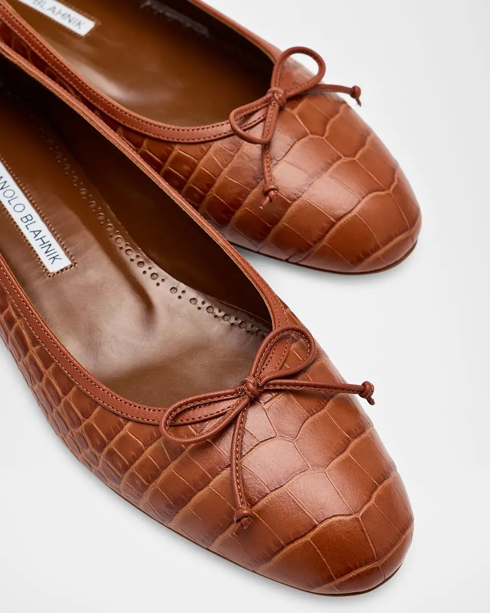 Manolo Blahnik Verallim Croc-Embossed Leather Ballerina Flats | Thumbnail 14 Manolo Blahnik Verallim Croc-Embossed Leather Ballerina Flats | Thumbnail 14