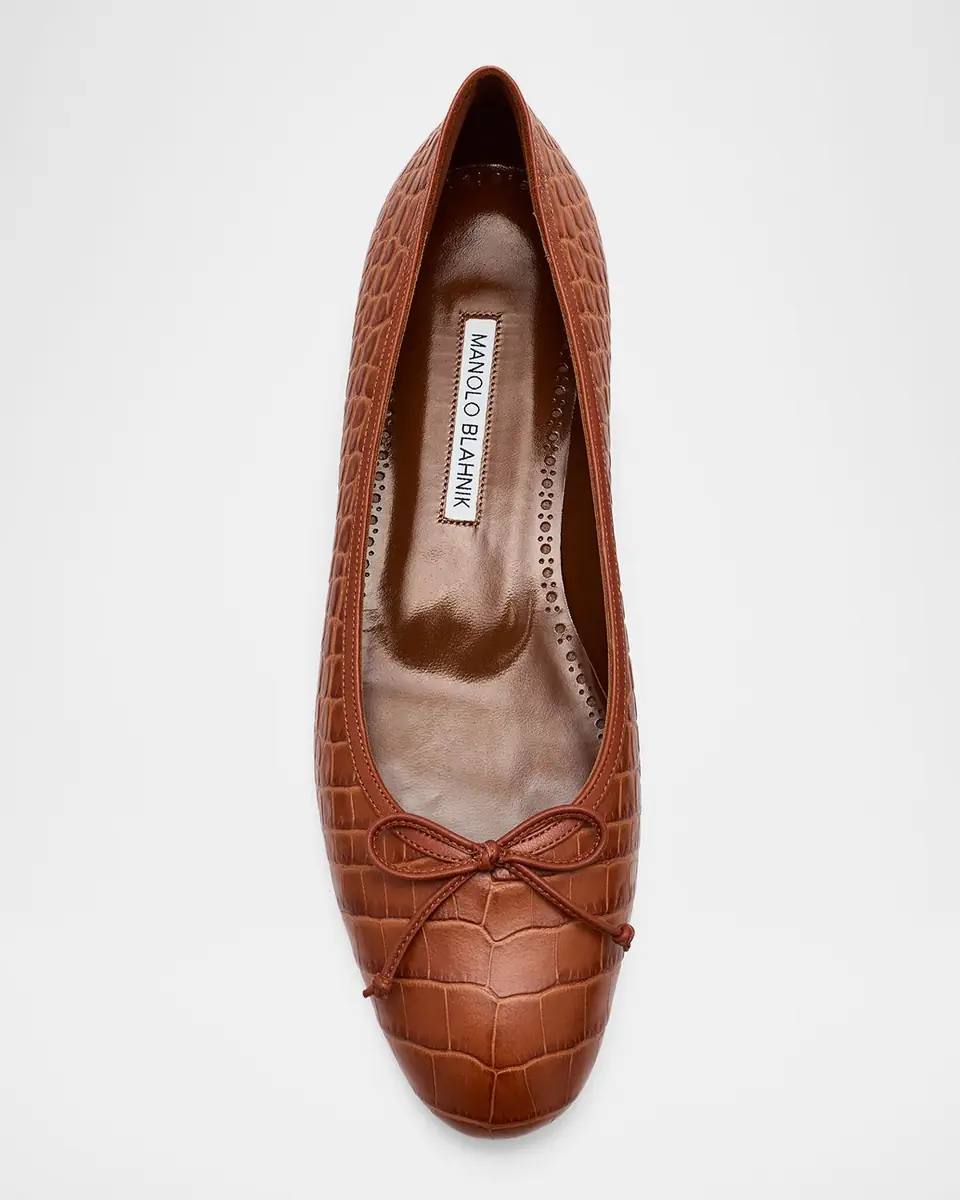 Manolo Blahnik Verallim Croc-Embossed Leather Ballerina Flats | Thumbnail 15 Manolo Blahnik Verallim Croc-Embossed Leather Ballerina Flats | Thumbnail 15