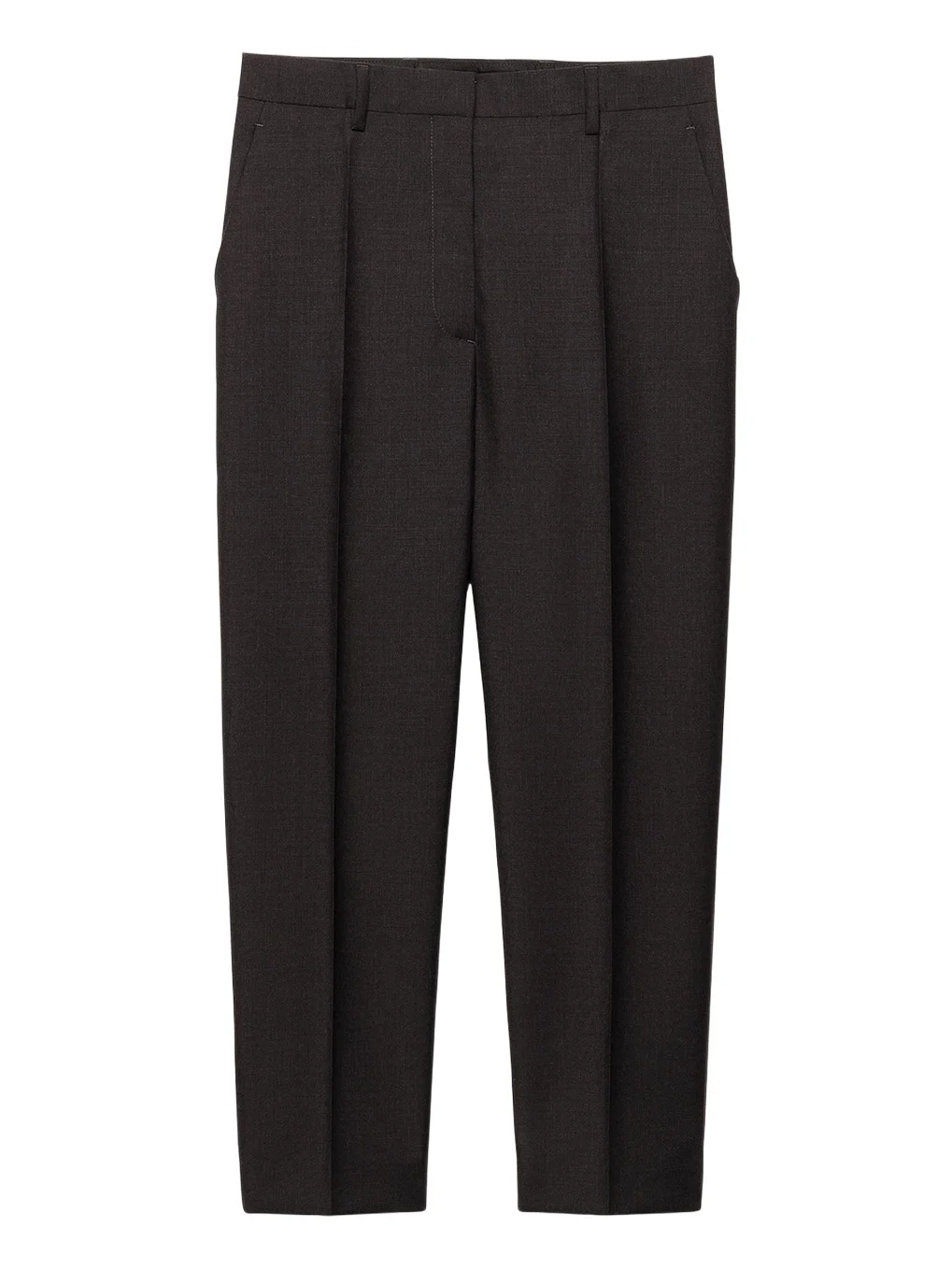 Cropped Wool Check Tailored Pants Cropped Wool Check Tailored Pants