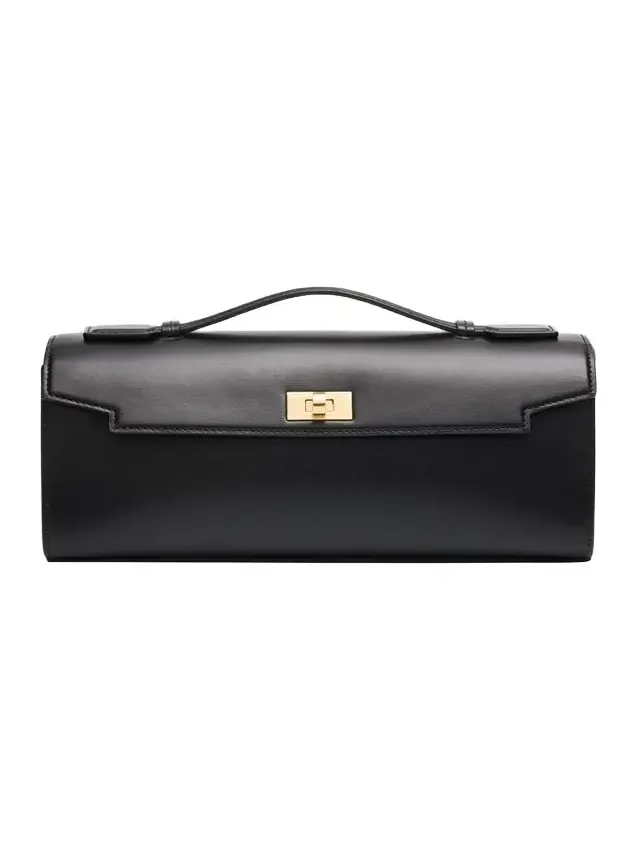 Mortimer Boxy Leather Clutch Bag