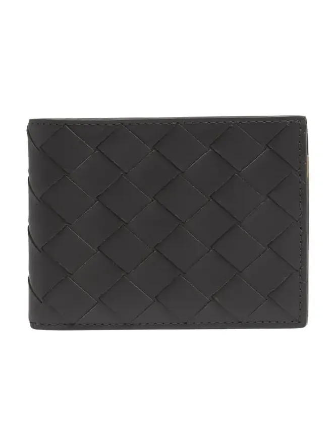 Men's Intrecciato Leather Multicolor-Interior Bifold Wallet Men's Intrecciato Leather Multicolor-Interior Bifold Wallet