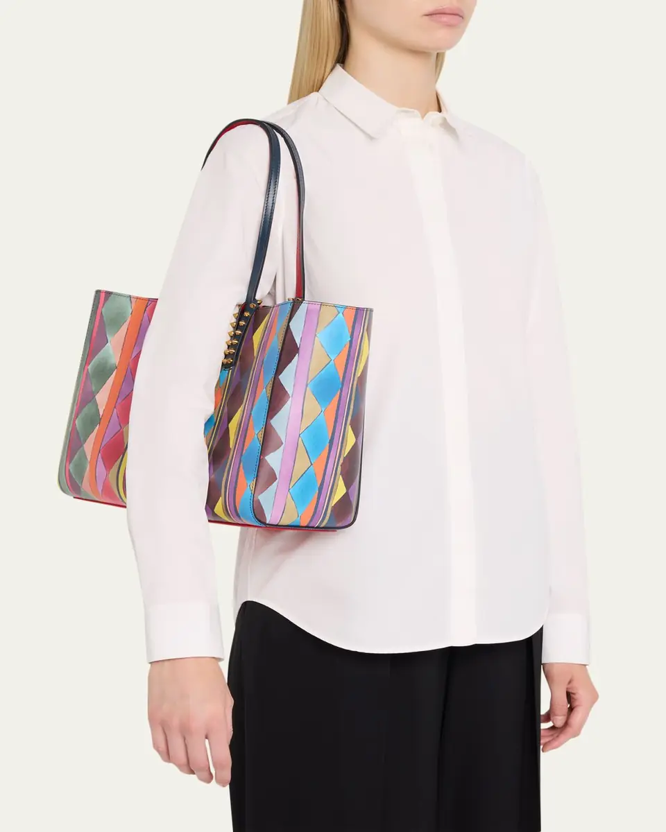 Christian Louboutin Cabata Small Losange-Print Leather Tote Bag | Thumbnail 2 Christian Louboutin Cabata Small Losange-Print Leather Tote Bag | Thumbnail 2