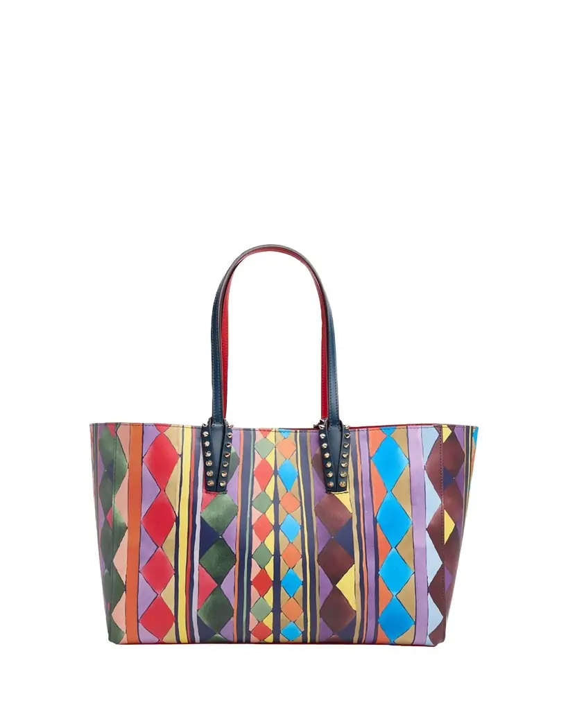 Christian Louboutin Cabata Small Losange-Print Leather Tote Bag | Image 1 Christian Louboutin Cabata Small Losange-Print Leather Tote Bag | Image 1