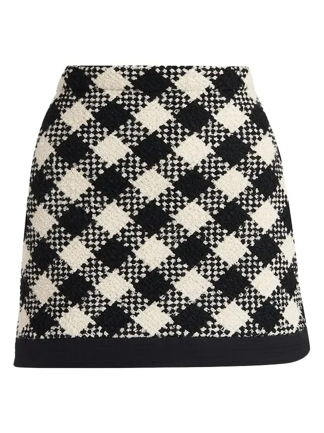 Buffalo Check Tweed Mini Skirt
