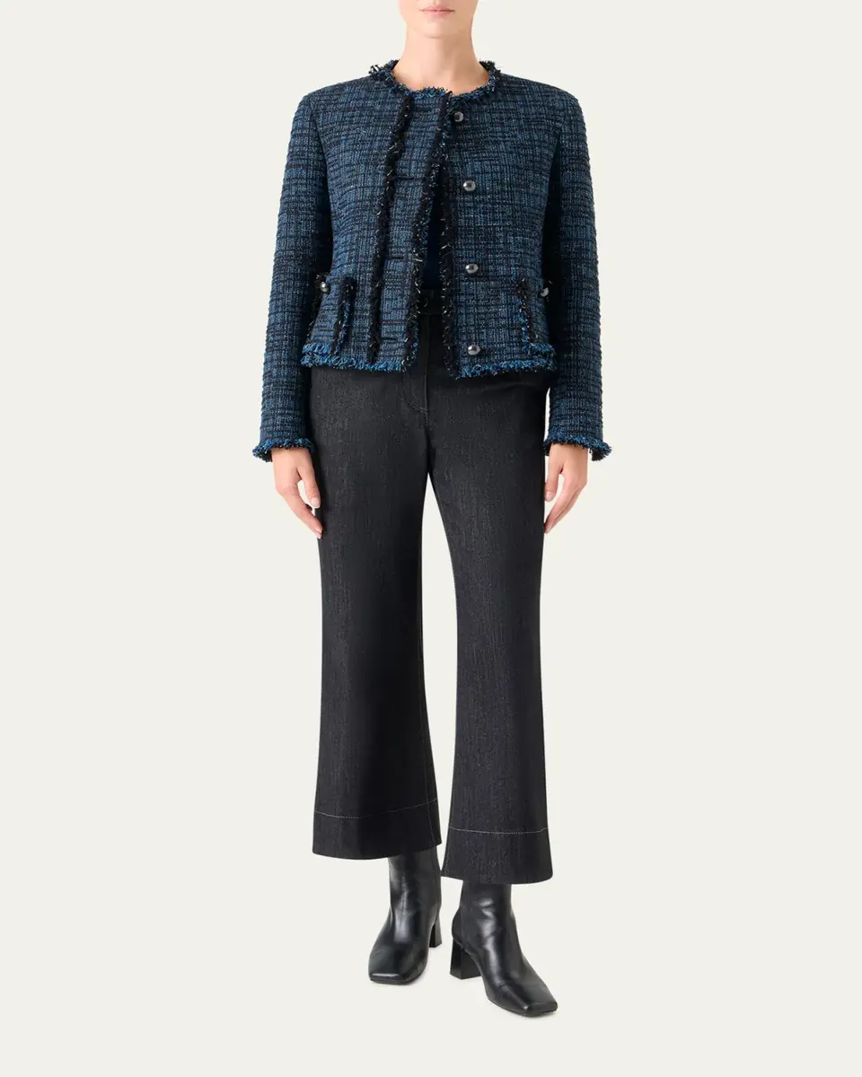 Akris punto Raw Denim Tweed Single-Breasted Jacket | Thumbnail 2