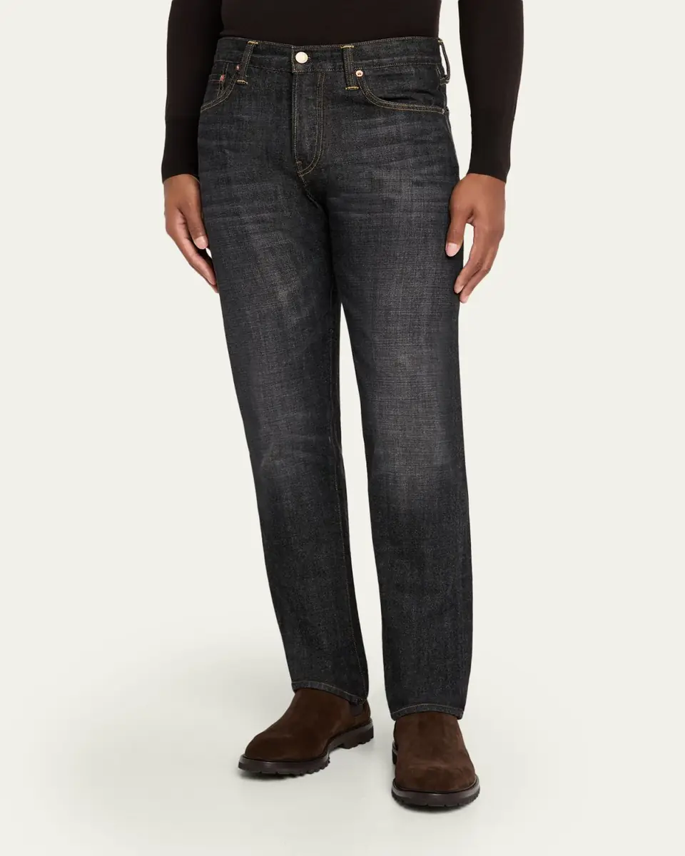 The Seven Continents Men's Charlie Black Denim Slim-Fit Jeans | Thumbnail 4 The Seven Continents Men's Charlie Black Denim Slim-Fit Jeans | Thumbnail 4