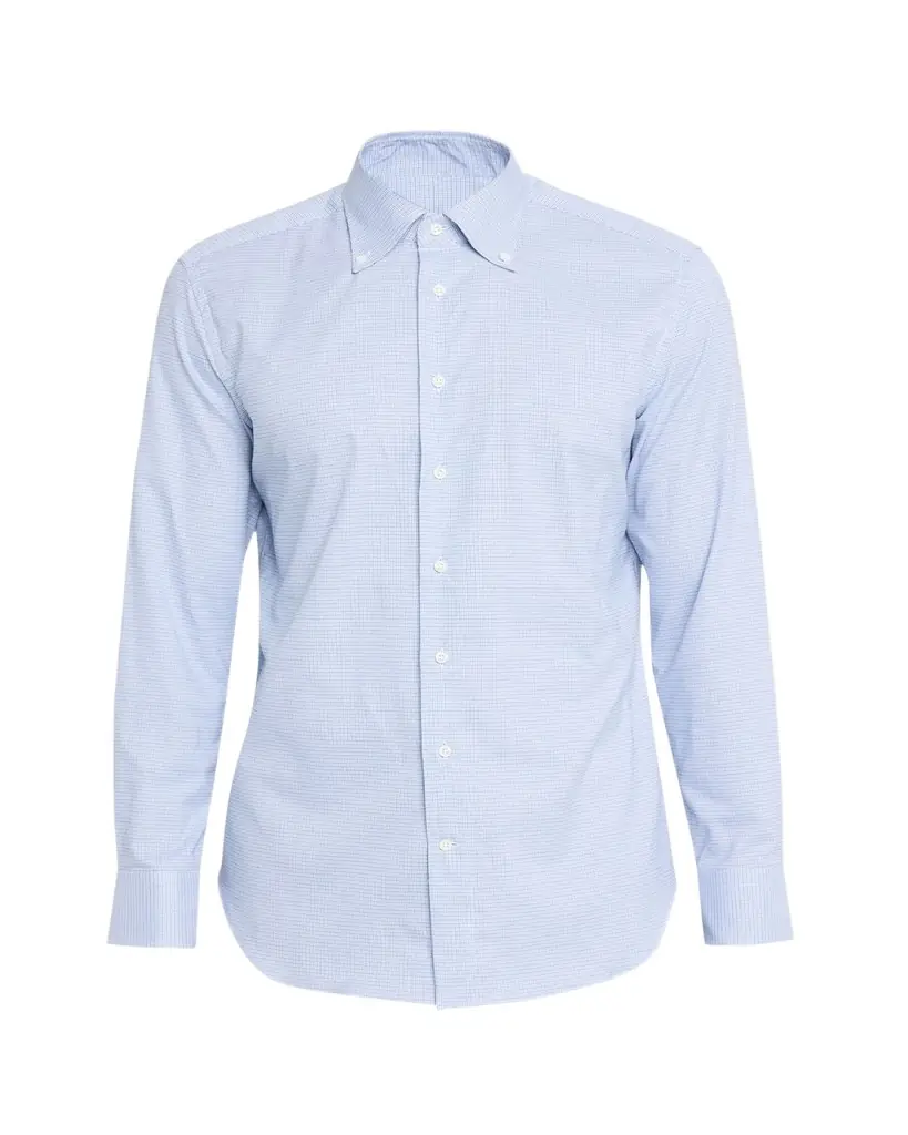 Men's Cotton Micro-Check Button-Collar Sport Shirt Men's Cotton Micro-Check Button-Collar Sport Shirt