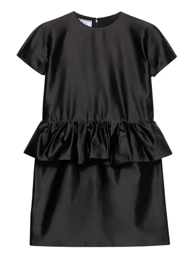Prada Duchesse Silk Peplum Mini Dress