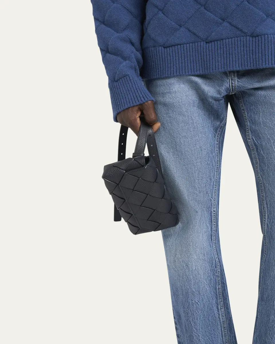 Bottega Veneta Men's Diago Intreccio Leather Belt Bag | Thumbnail 2