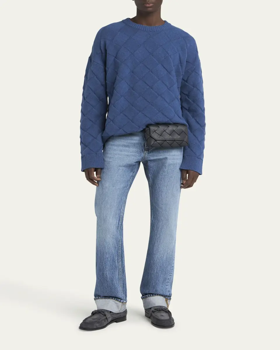 Bottega Veneta Men's Diago Intreccio Leather Belt Bag | Thumbnail 5