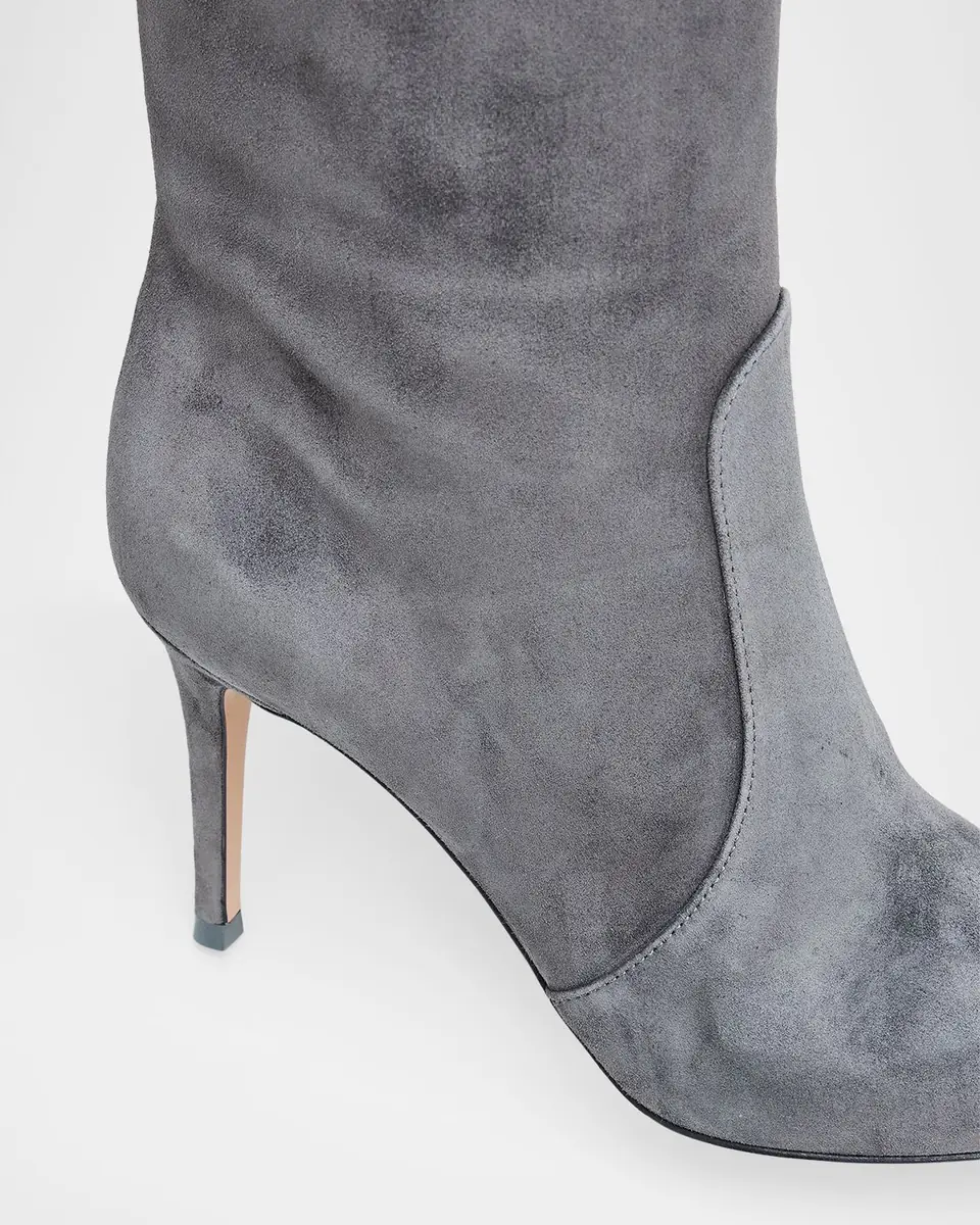 Gianvito Rossi Hansen Suede Pointed-Toe Knee Boots | Thumbnail 34