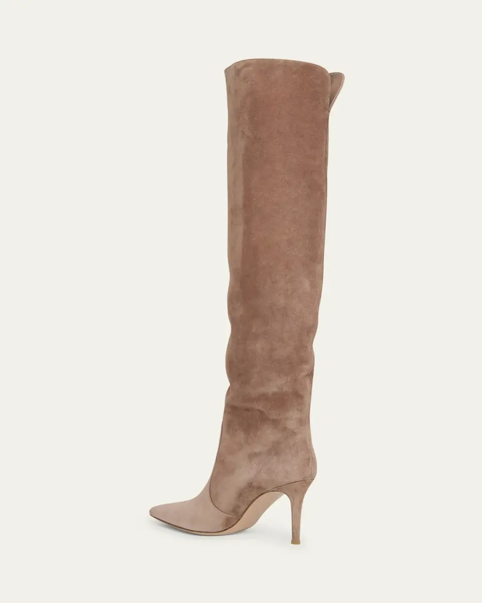 Gianvito Rossi Hansen Suede Pointed-Toe Knee Boots | Thumbnail 6