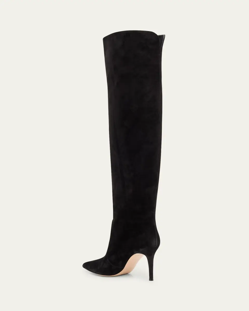 Gianvito Rossi Hansen Suede Pointed-Toe Knee Boots | Thumbnail 9