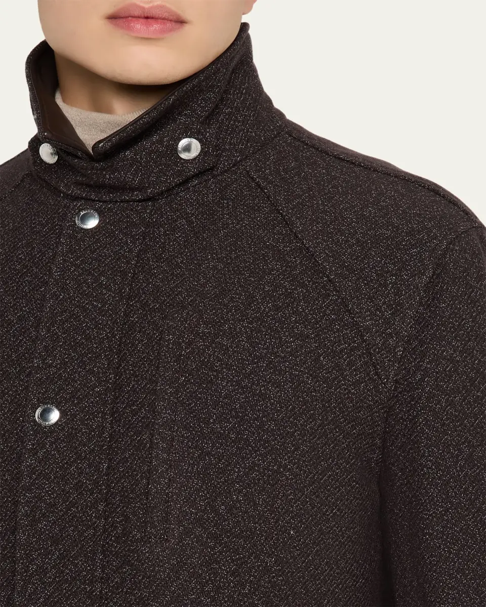 Brunello Cucinelli Men's Cashmere-Blend Full-Zip Jacket | Thumbnail 5