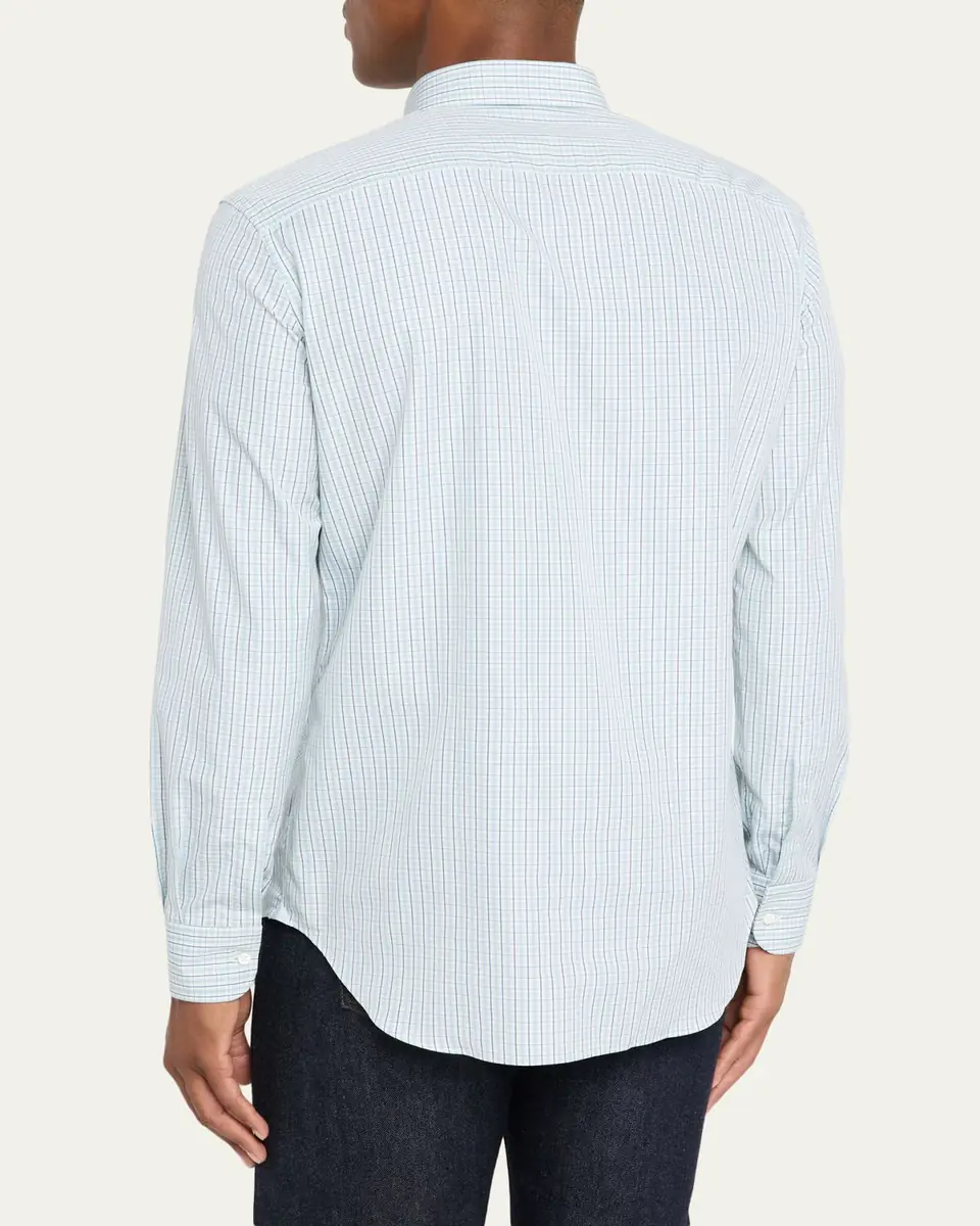 Bergdorf Goodman Men's Cotton Tattersall Check Button-Collar Sport Shirt | Thumbnail 3