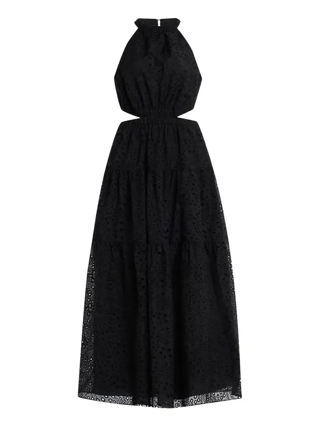 Ramy Brook Claudia Embroidered Cutout Maxi Dress