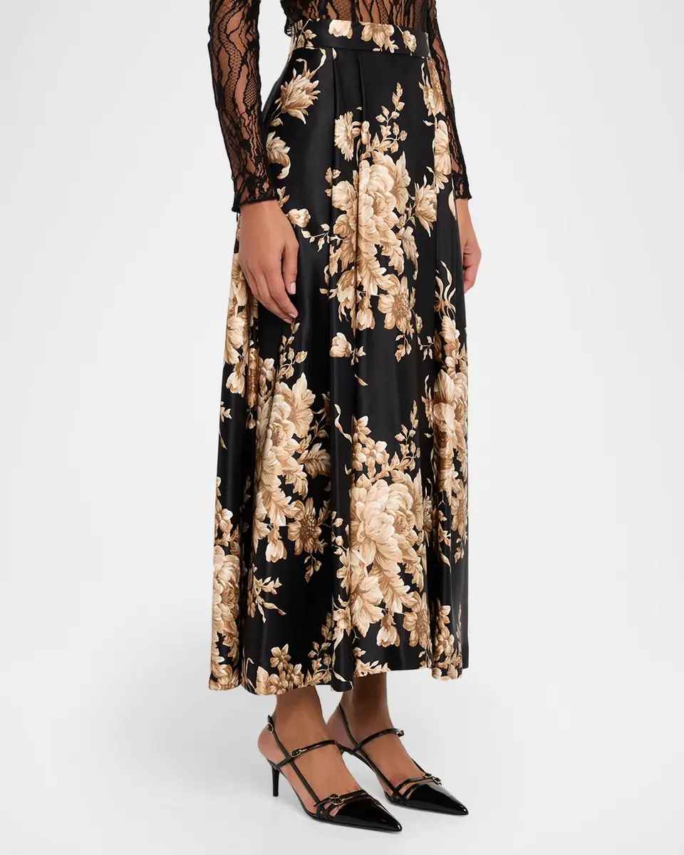 Dolce & Gabbana Rose Douchesse Cretonne Midi Skirt | Thumbnail 3 Dolce & Gabbana Rose Douchesse Cretonne Midi Skirt | Thumbnail 3