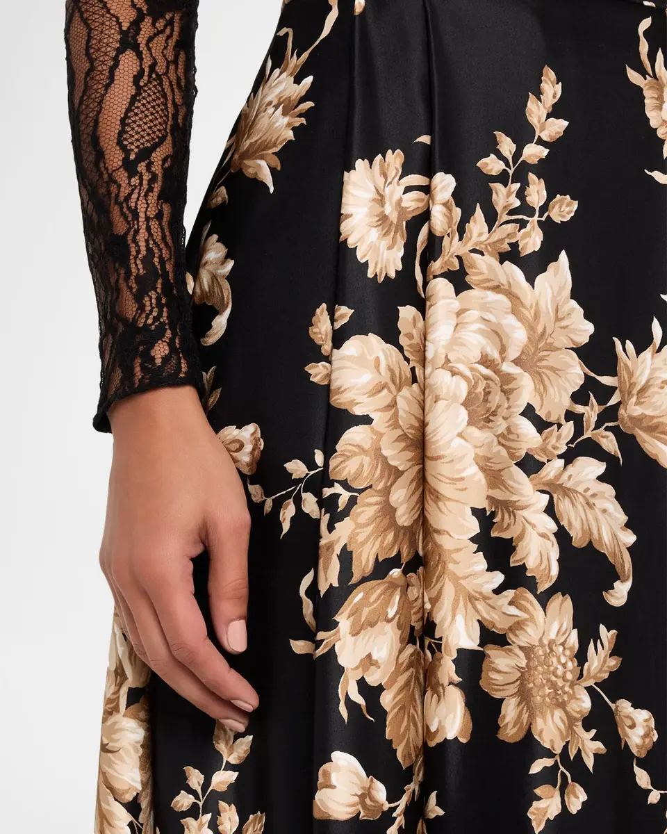 Dolce & Gabbana Rose Douchesse Cretonne Midi Skirt | Thumbnail 4 Dolce & Gabbana Rose Douchesse Cretonne Midi Skirt | Thumbnail 4