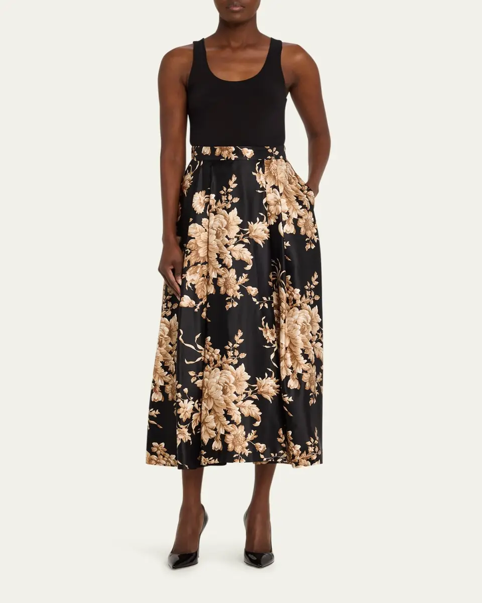 Dolce & Gabbana Rose Douchesse Cretonne Midi Skirt | Thumbnail 6 Dolce & Gabbana Rose Douchesse Cretonne Midi Skirt | Thumbnail 6