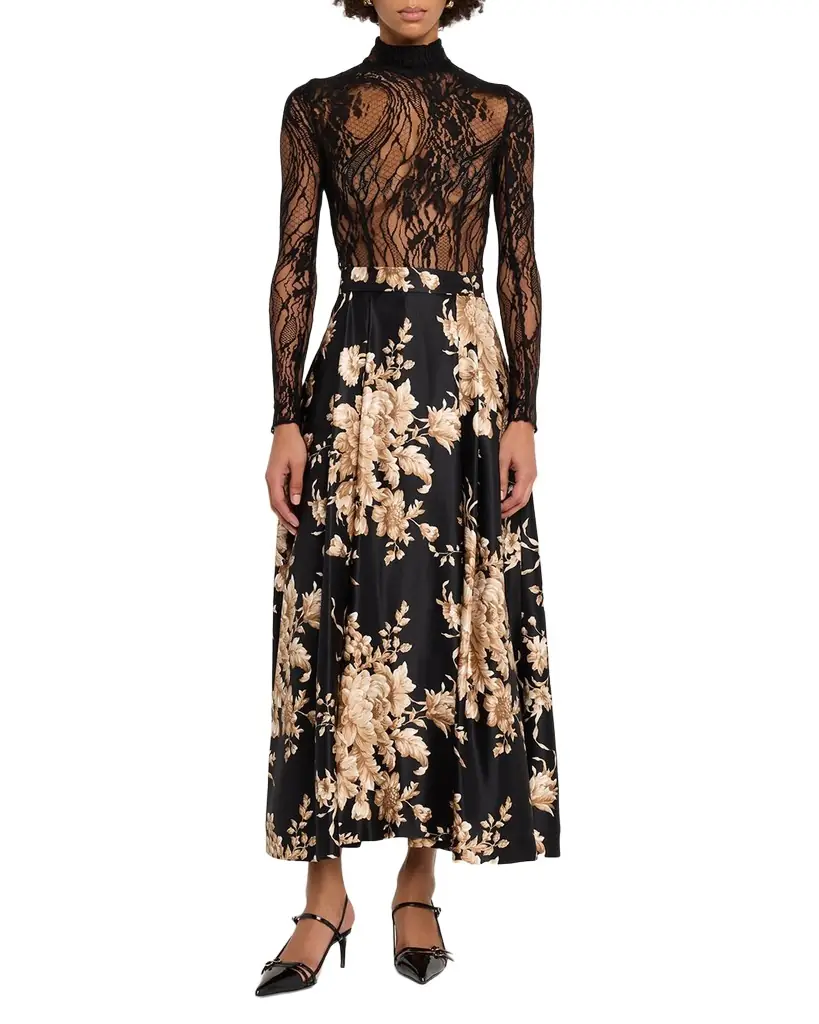 Rose Douchesse Cretonne Midi Skirt Rose Douchesse Cretonne Midi Skirt