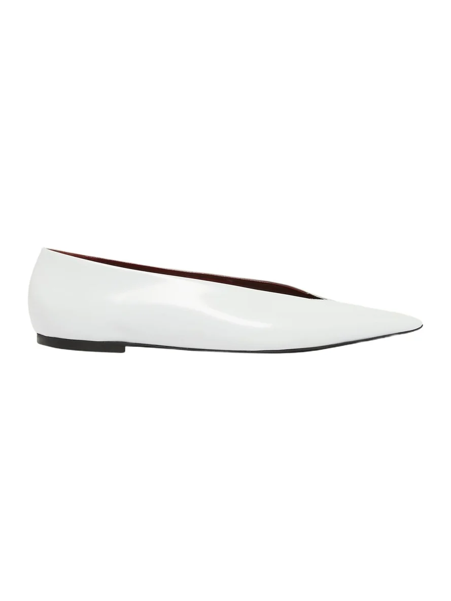 Proenza Schouler Slash Polished Leather Ballerina Flats