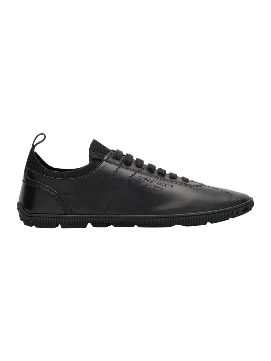 Men's Leather Tonal Knit Low-Top Sneakers Men's Leather Tonal Knit Low-Top Sneakers
