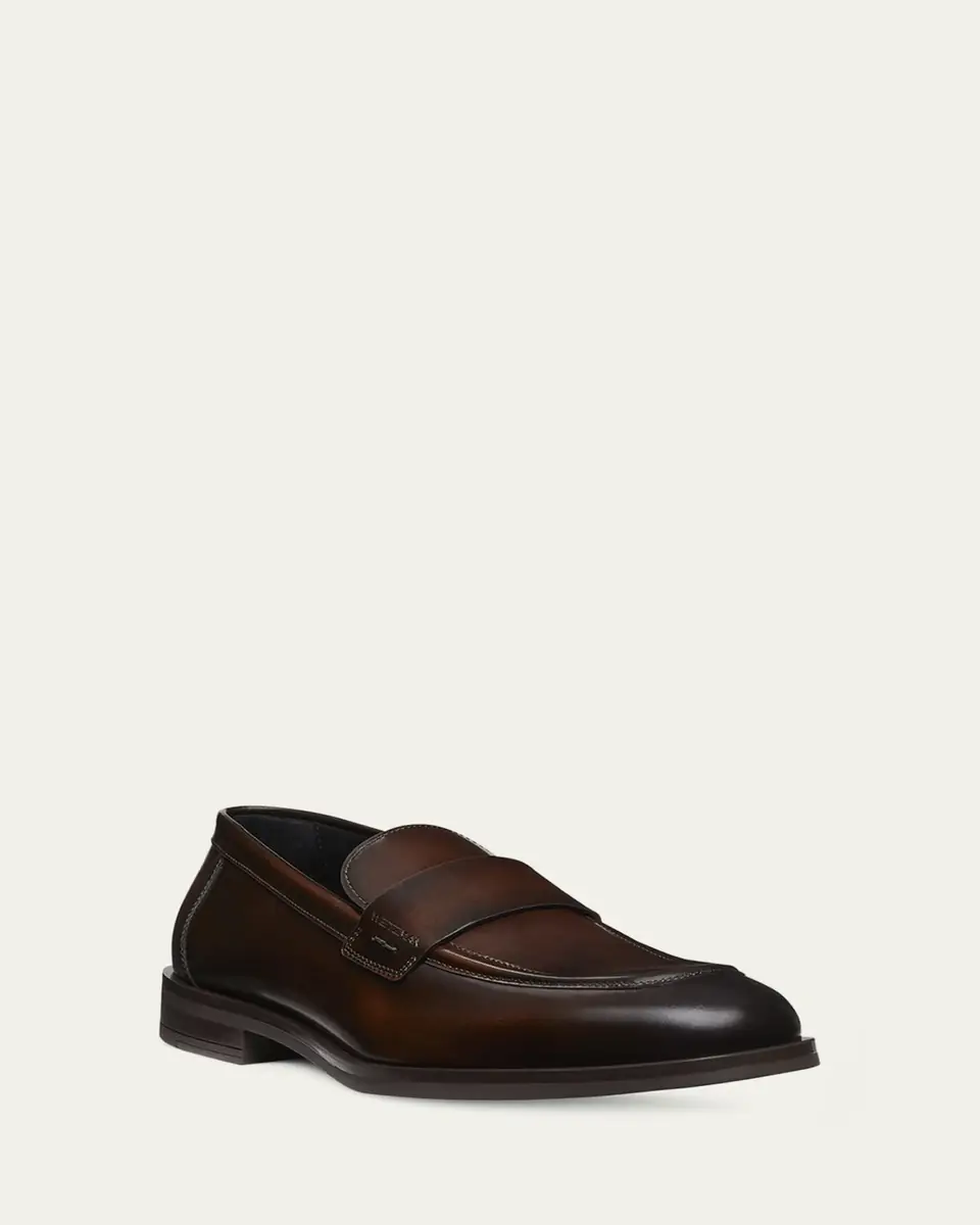 Stuart Weitzman Men's Club Brushed Leather Slip-On Loafers | Thumbnail 2 Stuart Weitzman Men's Club Brushed Leather Slip-On Loafers | Thumbnail 2