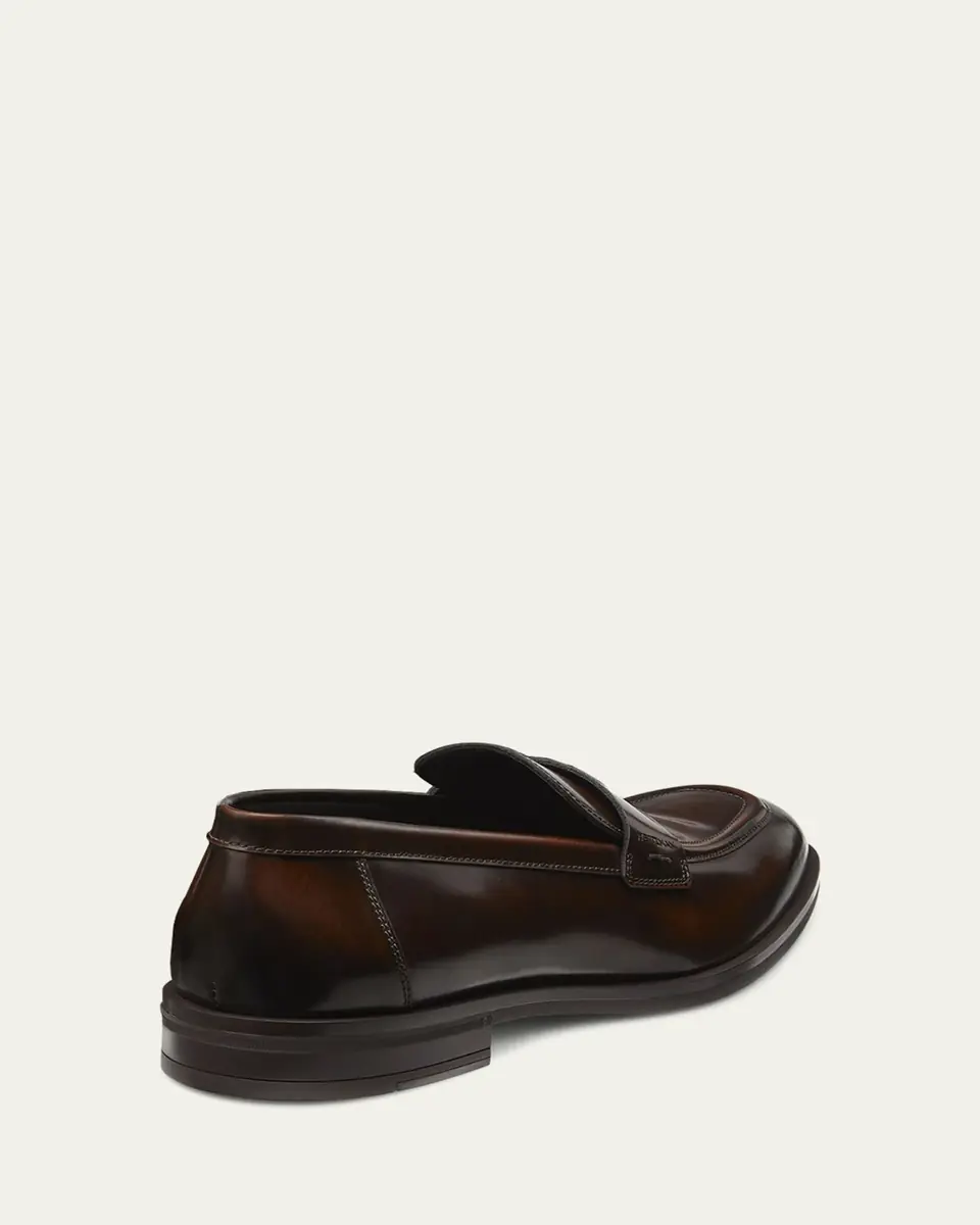 Stuart Weitzman Men's Club Brushed Leather Slip-On Loafers | Thumbnail 3 Stuart Weitzman Men's Club Brushed Leather Slip-On Loafers | Thumbnail 3