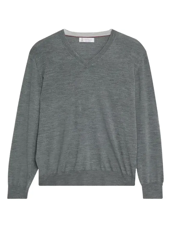 Men's Fine Gauge Wool and Cashmere V-Neck Sweater Men's Fine Gauge Wool and Cashmere V-Neck Sweater