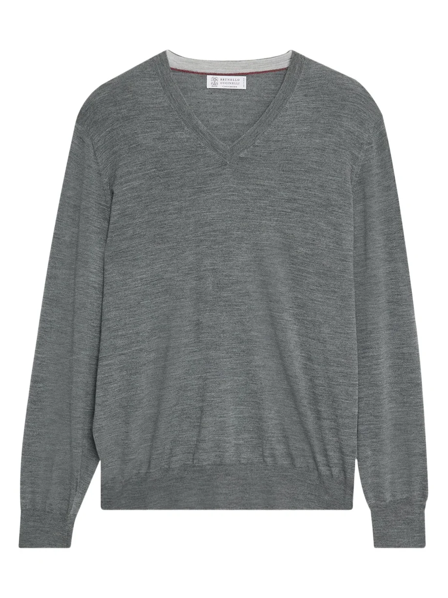 Men's Fine Gauge Wool and Cashmere V-Neck Sweater Men's Fine Gauge Wool and Cashmere V-Neck Sweater