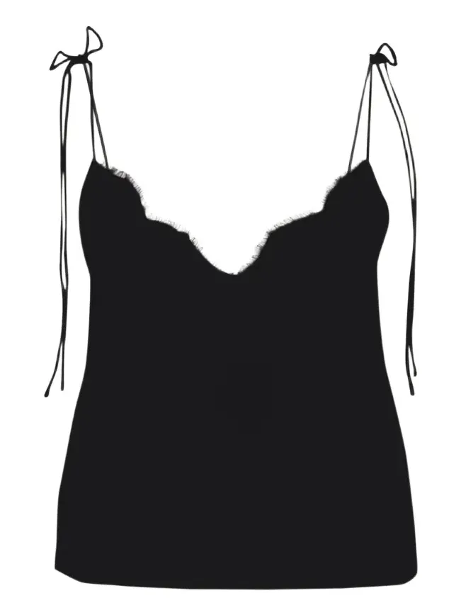 Lace-Trim Silk Cami Top Lace-Trim Silk Cami Top