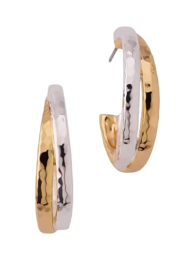 Farrier Mixed Metal Hoop Earrings Farrier Mixed Metal Hoop Earrings