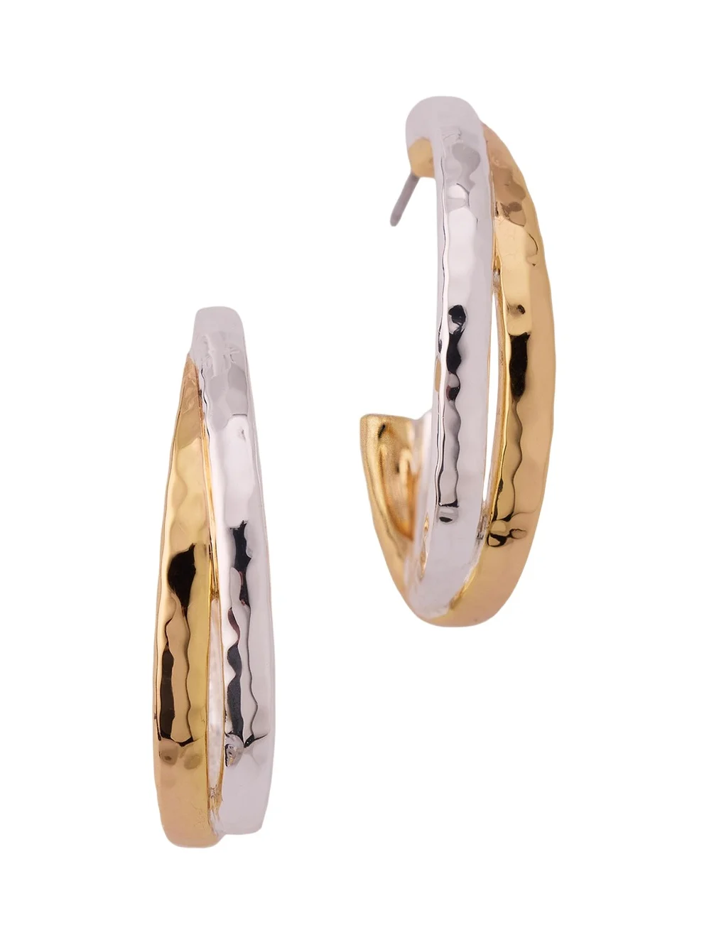 Anabel Aram Jewelry Farrier Mixed Metal Hoop Earrings