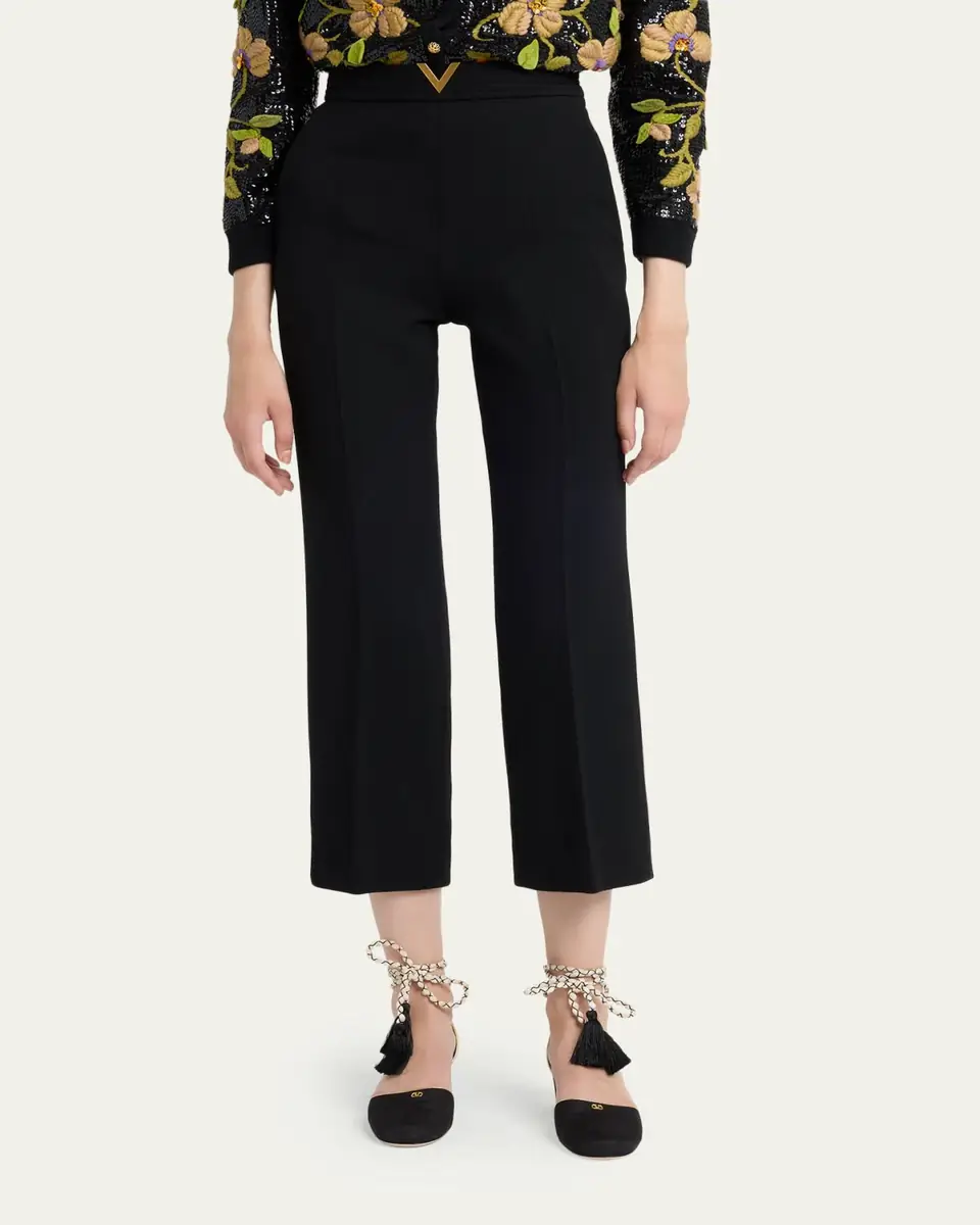 Valentino Garavani V-Logo Straight-Leg Crop Pants | Thumbnail 4 Valentino Garavani V-Logo Straight-Leg Crop Pants | Thumbnail 4
