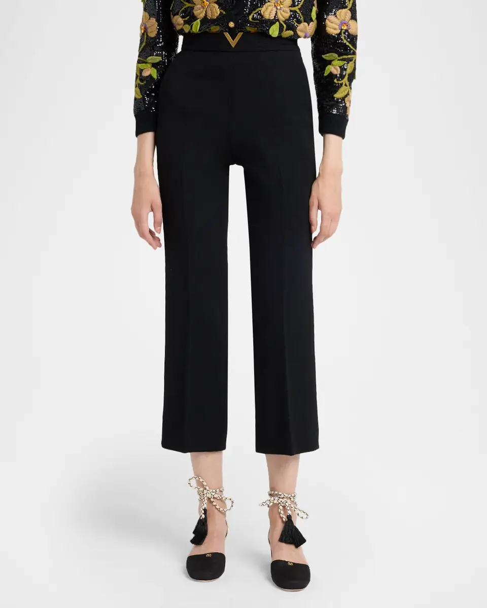Valentino Garavani V-Logo Straight-Leg Crop Pants | Thumbnail 8 Valentino Garavani V-Logo Straight-Leg Crop Pants | Thumbnail 8