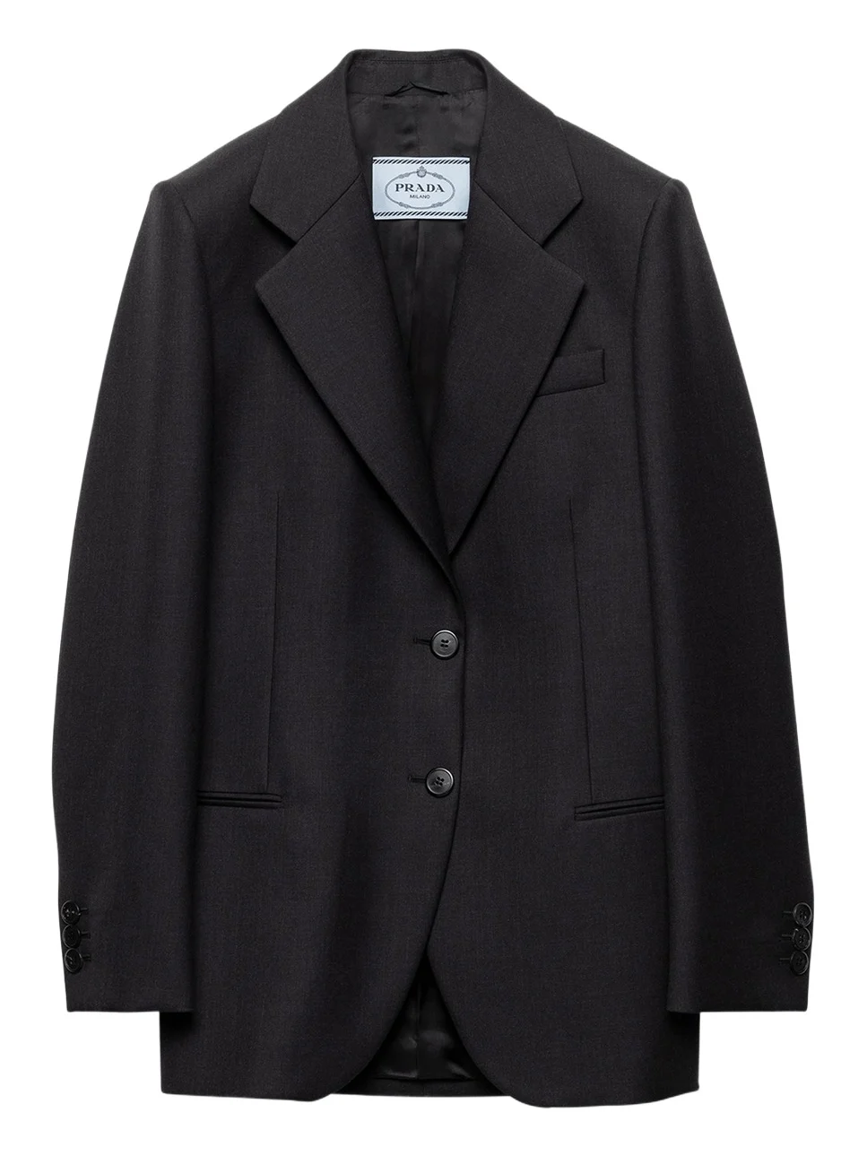 Wool Gabardine Single-Breasted Blazer