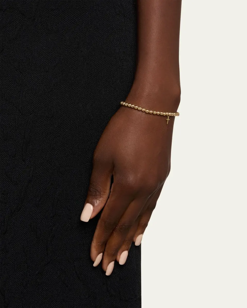 Sydney Evan 14K Tiny Pure Cross Charm Bracelet | Thumbnail 2