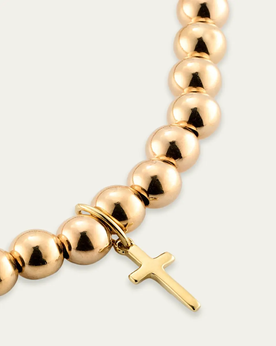 Sydney Evan 14K Tiny Pure Cross Charm Bracelet | Thumbnail 3