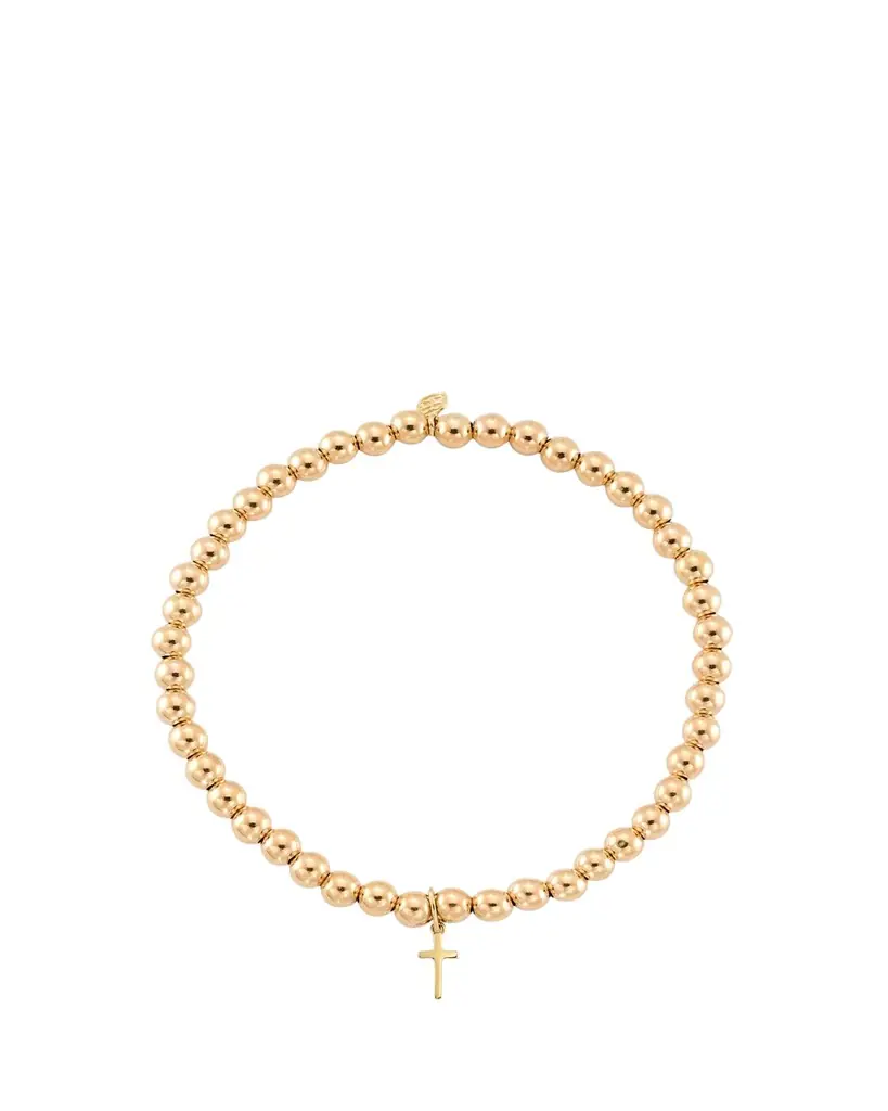 Sydney Evan 14K Tiny Pure Cross Charm Bracelet | Image 1 Sydney Evan 14K Tiny Pure Cross Charm Bracelet | Image 1