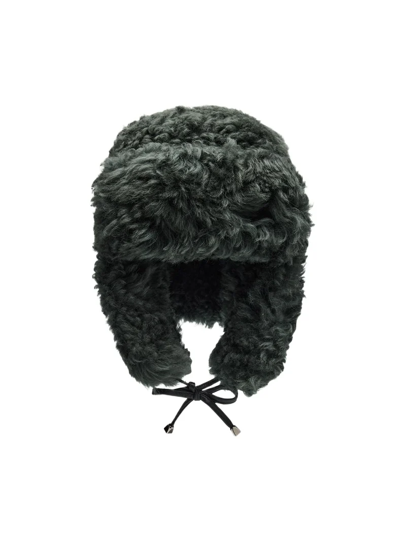 Men's Curly Shearling Trapper Hat