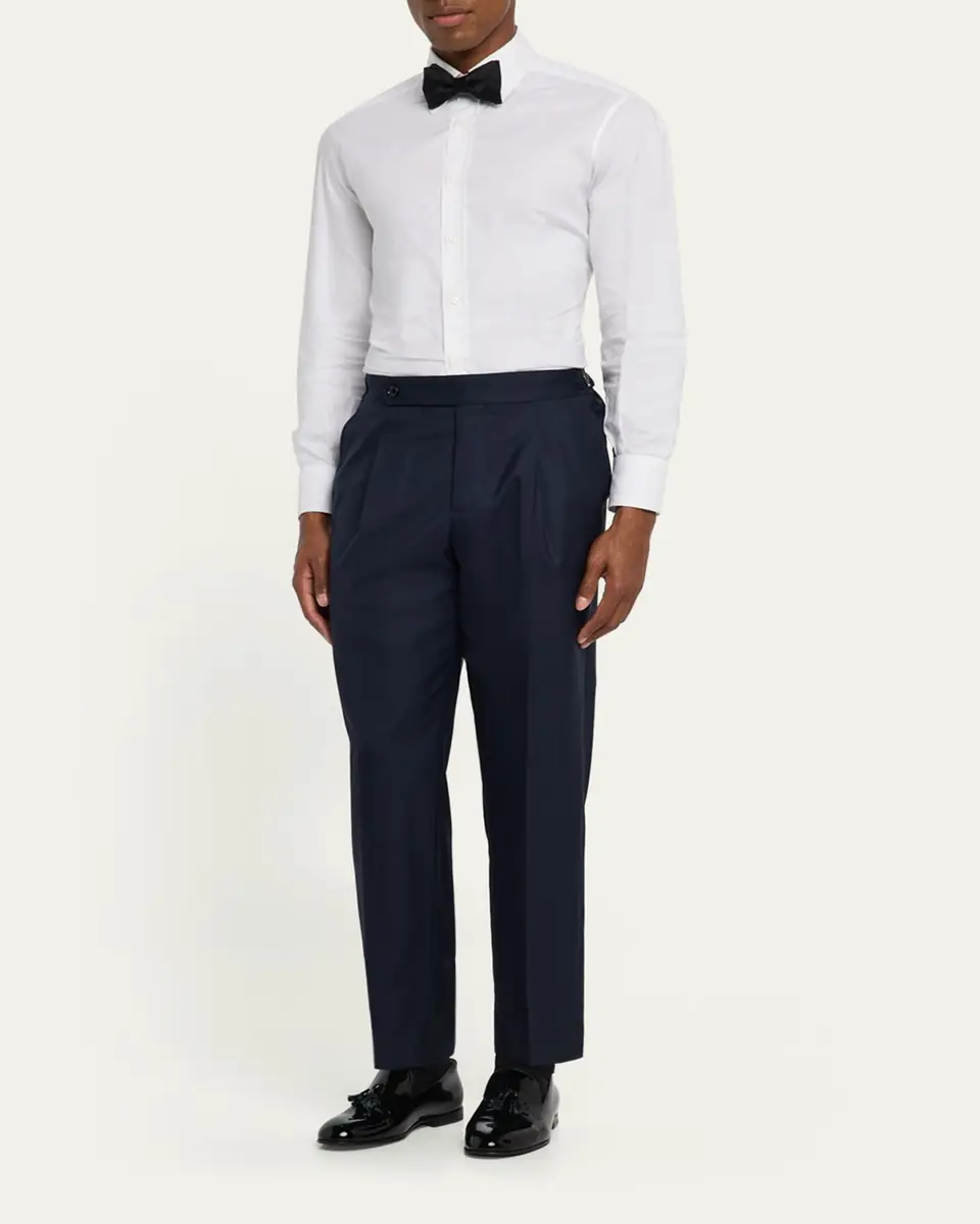 Brunello Cucinelli Men's Side-Tab Pleated Trousers | Thumbnail 2 Brunello Cucinelli Men's Side-Tab Pleated Trousers | Thumbnail 2