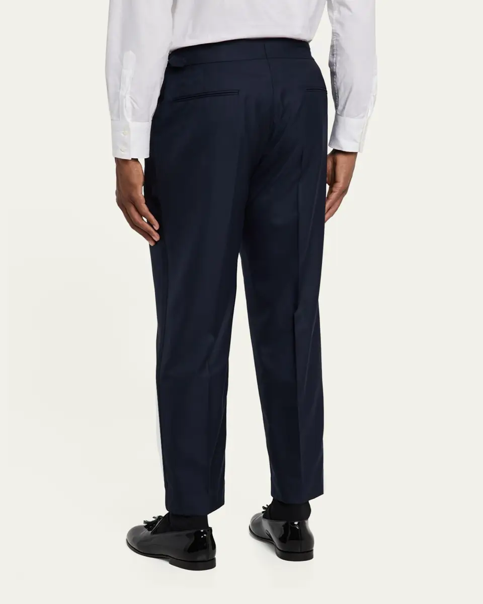 Brunello Cucinelli Men's Side-Tab Pleated Trousers | Thumbnail 3 Brunello Cucinelli Men's Side-Tab Pleated Trousers | Thumbnail 3