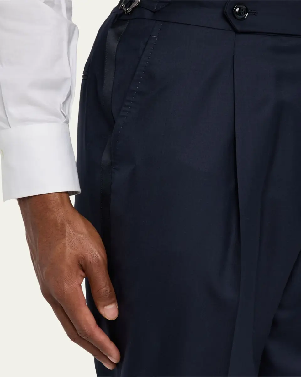 Brunello Cucinelli Men's Side-Tab Pleated Trousers | Thumbnail 5 Brunello Cucinelli Men's Side-Tab Pleated Trousers | Thumbnail 5